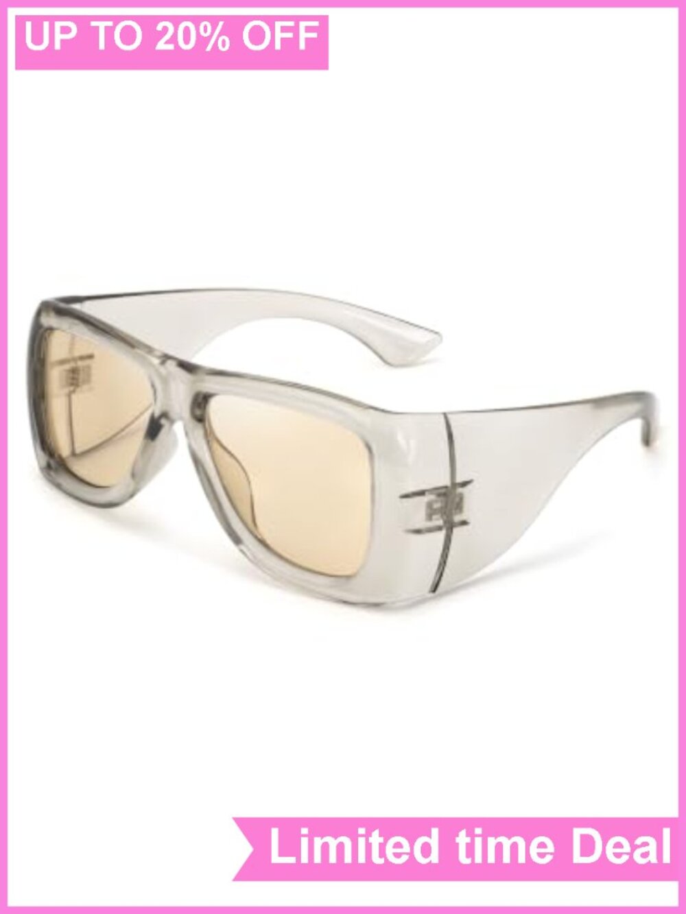 Oversized Rectangle Sunglasses Unisex Wrap Around UV400 Protection Lightweight